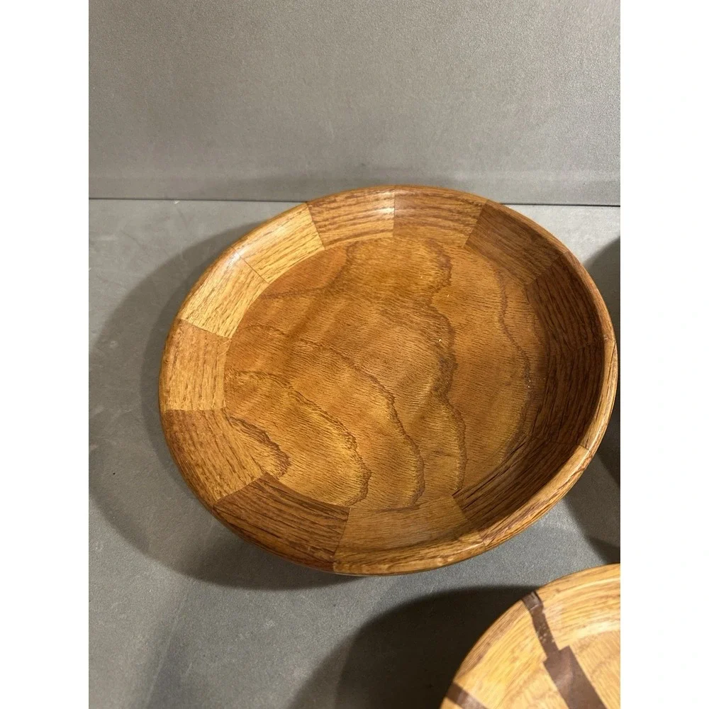 Vintage Handmade Wooden Dish Lot Of 3‎